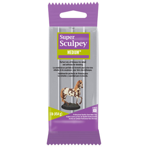 Super Sculpey Medium Blend Clay 1lb-Gray SSMED1 - 715891114421