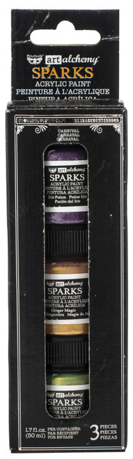 Finnabair Art Alchemy Sparks Acrylic Paint Set 3/Pkg-Carnival, 1.7 Fl Oz Each - 965402 - 655350965402