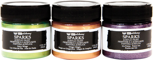 Finnabair Art Alchemy Sparks Acrylic Paint Set 3/Pkg-Carnival, 1.7 Fl Oz Each - 965402
