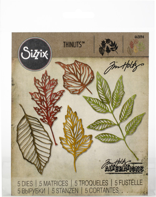 Sizzix Thinlits Dies By Tim Holtz 5/Pkg-Skeleton Leaves -663094 - 630454254379