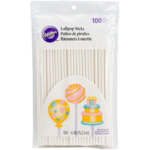 Wilton Lollipop Sticks 100/Pkg-6" W1002 - 070896110022