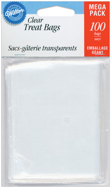 Wilton Treat Bags 3"X4" 100/Pkg-Clear W2350 - 070896623508