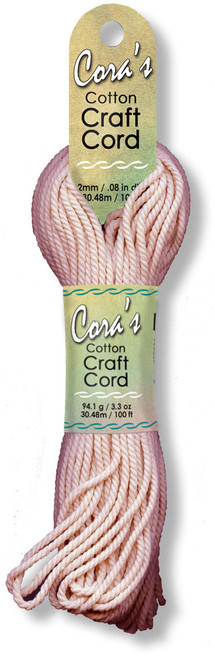 Pepperell Cara's Cotton Craft Cord 2mmx100'-Blush Pink CCC2-03 - 725879621025