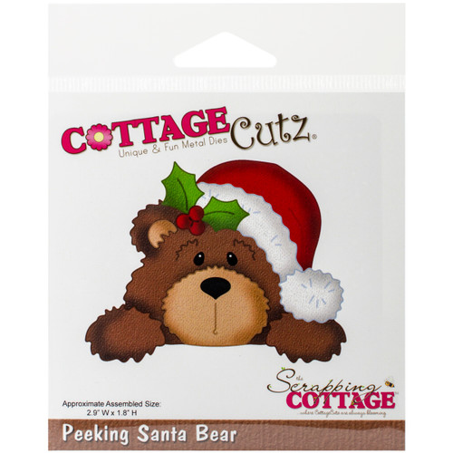 CottageCutz Dies-Peeking Santa Bear 2.9"X1.8" 4X4593 - 818561022122