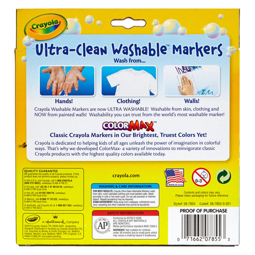 Crayola Ultra-Clean Color Max Broad Washable Markers 10/Pkg-Bright Colors - 58-7855 Crayola Ultra-Clean Color Max Broad Washable Markers 10/Pkg-Bright Colors - 58-7855
