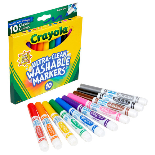 Crayola Ultra-Clean Color Max Broad Washable Markers 10/Pkg-Classic Colors 58-7851