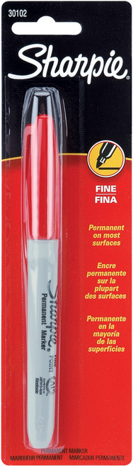 Sharpie Fine Point Permanent Marker Carded-Red 30102 - 071641301023