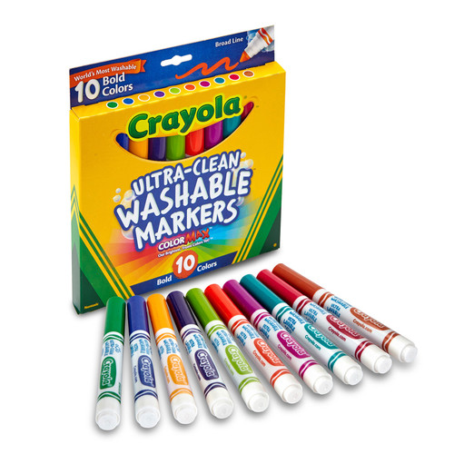 Crayola Ultra-Clean Color Max Broad Washable Markers 10/Pkg-Bold Colors 58-7853