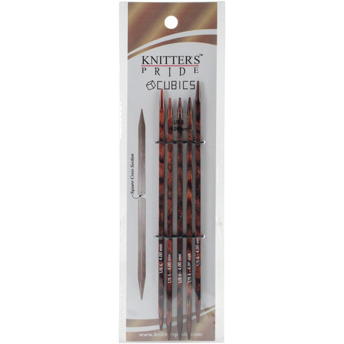 Knitter's Pride-Cubics Double Pointed Needles 6"-Size 6/4mm KP300109 - 89040862294358904086229435