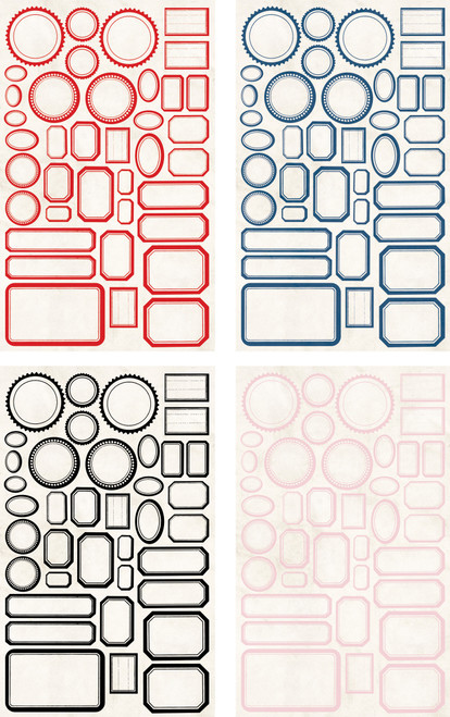 Idea-Ology Classic Label Stickers 152/Pkg-Red/White - TH93959
