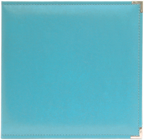 We R Classic Leather D-Ring Album 12"X12"-Aqua WRRING12-60901