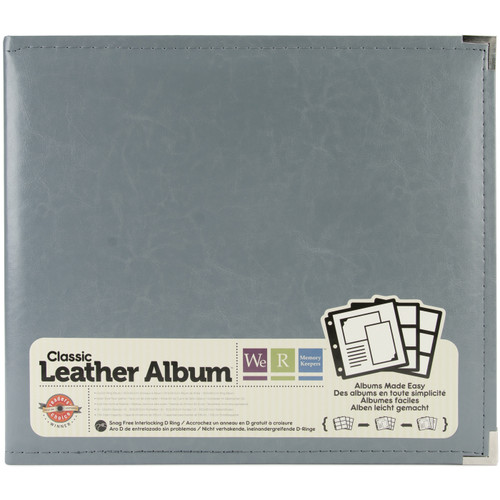 We R Classic Leather D-Ring Album 12"X12"-Charcoal WRRING12-60905 - 633356609056