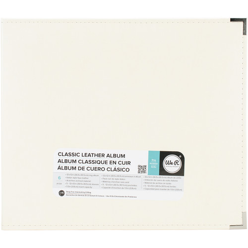 We R Classic Leather D-Ring Album 12"X12"-Vanilla WRRING12-60903 - 633356609032