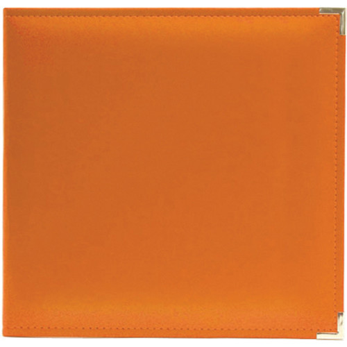 We R Classic Leather D-Ring Album 12"X12"-Orange Soda WRRING12-60907