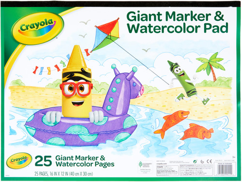 Crayola Marker & Watercolor Pad 16"X12"-25 Sheets 99-3411 - 071662994112