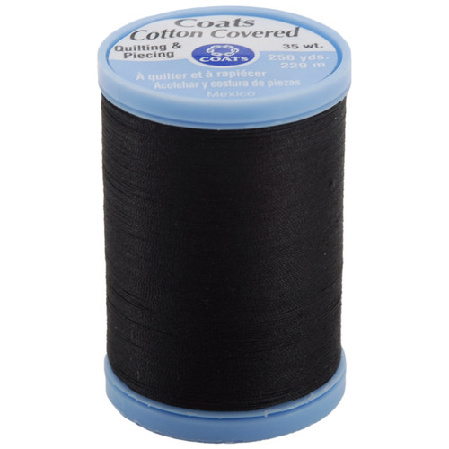 3 Pack - Coats Cotton Covered Quilting & Piecing Thread 250yd-Black - S925-900 - 073650806179 3 Pack - Coats Cotton Covered Quilting & Piecing Thread 250yd-Black - S925-900 - 073650806179
