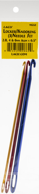 Lacis Locker/Knooking Aluminum Needle Set 6.5" Long-Sizes 2.8mm, 4mm, 6mm - MG52 - 824649008629 Lacis Locker/Knooking Aluminum Needle Set 6.5" Long-Sizes 2.8mm, 4mm, 6mm - MG52 - 824649008629