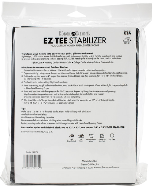 HeatnBond EZ-TEE Woven Fusbile Stabilizer-Black 60"X72" - Q2174 HeatnBond EZ-TEE Woven Fusbile Stabilizer-Black 60"X72" - Q2174