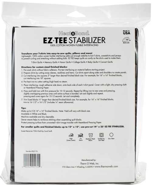 HeatnBond EZ-TEE Woven Fusbile Stabilizer-Black 60"X72" Q2174