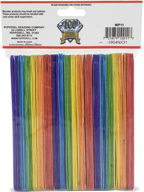 Pepperell Crafts Jumbo Craft Sticks 5.875"X.75" 75/Pkg-Colorful - WP11