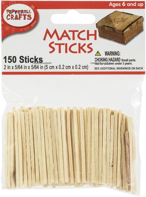 Pepperell Crafts Match Sticks 150/Pkg-2"X0.08" - WP14 - 725879100148