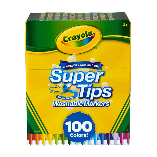 Crayola Super Tips Washable Markers 100/Pkg-Assorted Colors - 58-5100 - 071662951009