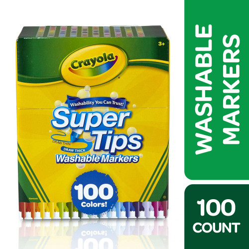 Crayola Super Tips Washable Markers 100/Pkg-Assorted Colors 58-5100