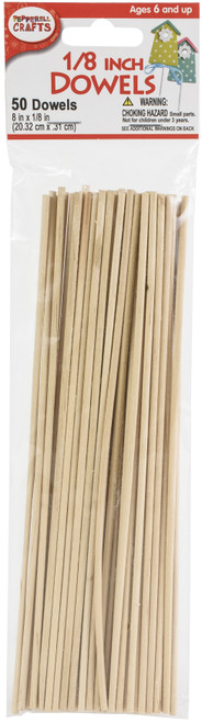 Pepperell Crafts Dowels 50/Pkg-0.125"X8" - WP16 - 725879100162