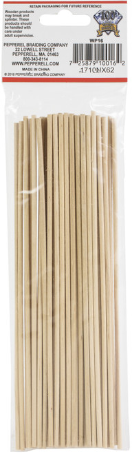 Pepperell Crafts Dowels 50/Pkg-0.125"X8" - WP16