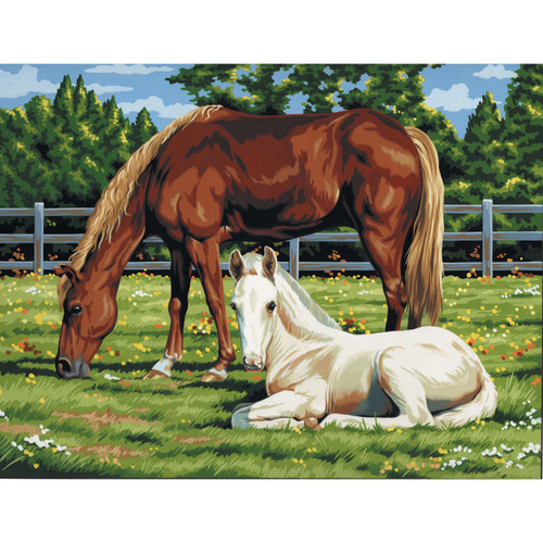 Royal Paint By Number Kit Artist Canvas Series 11"X14"-Horses In Field - PCL-2 Royal Paint By Number Kit Artist Canvas Series 11"X14"-Horses In Field - PCL-2