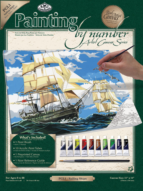Royal Paint By Number Kit Artist Canvas Series 11"X14"-Sailing Ships - PCL-1 - 090672140258 Royal Paint By Number Kit Artist Canvas Series 11"X14"-Sailing Ships - PCL-1 - 090672140258