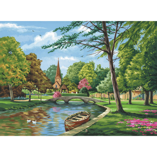 Royal Paint By Number Kit Artist Canvas Series 11"X14"-Church By The River - PCL-4 Royal Paint By Number Kit Artist Canvas Series 11"X14"-Church By The River - PCL-4