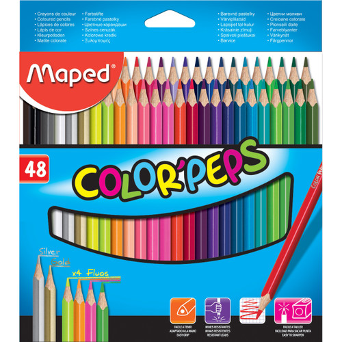 Color'Peps Triangular Colored Pencils 48/Pkg-Assorted 832048ZV