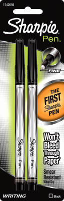Ink Pen, Fine Point, Black, 2-Ct. - 1742659 - 071641000452