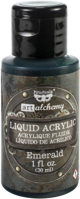 Finnabair Art Alchemy Liquid Acrylic Paint 1 Fluid Ounce-Emerald - AALAP-67314 - 655350967314