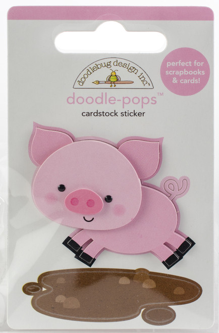 Doodlebug Doodle-Pops 3D Stickers-Piggy DP5859 - 842715058590
