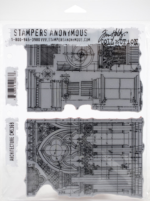 Tim Holtz Cling Stamps 7"X8.5"-Architecture CMS-369 - 752830520837