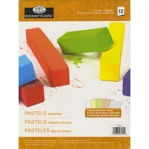 essentials(TM) Pastels Artist Paper Pad 9"X12"-12 Sheets (5 Colors) -RD356 - 090672275820
