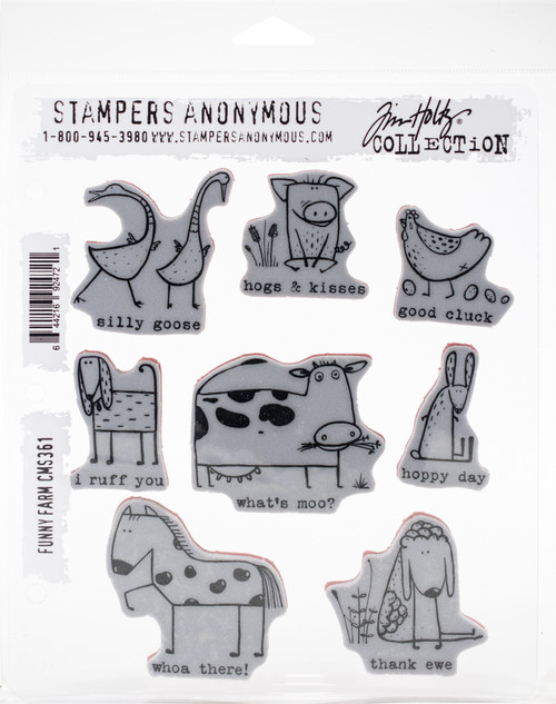 Tim Holtz Cling Stamps 7"X8.5"-Funny Farm - CMS-361 - 644216924721 Tim Holtz Cling Stamps 7"X8.5"-Funny Farm - CMS-361 - 644216924721