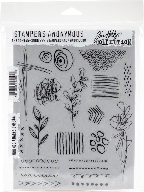 Tim Holtz Cling Stamps 7"X8.5"-Mini Media Marks - CMS-LG-364 - 752830511538 Tim Holtz Cling Stamps 7"X8.5"-Mini Media Marks - CMS-LG-364 - 752830511538