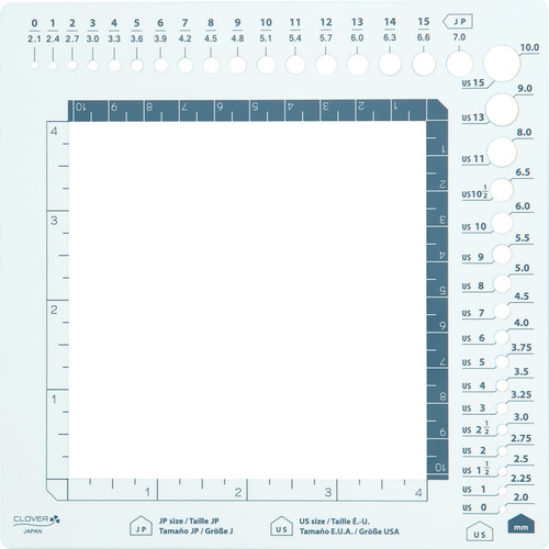 Clover Swatch Ruler & Needle Gauge- - 3200C