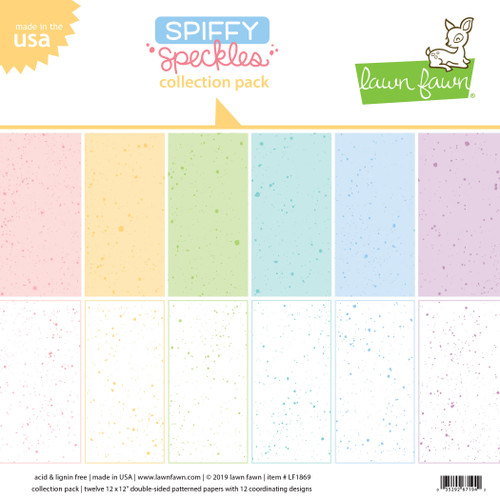 Lawn Fawn Double-Sided Collection Pack 12"X12" 12/Pkg-Spiffy Speckles 6 Designs/2 Each LF1869 - 035292671942