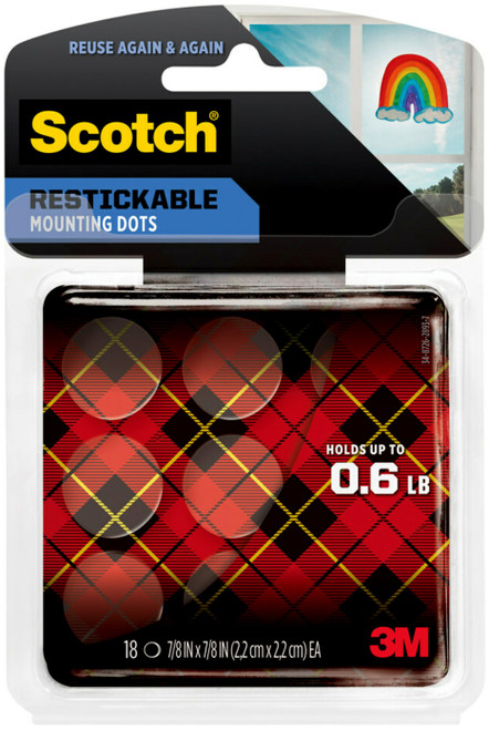 Scotch Restickable Dots-.875" 18/Pkg R105 - 051141330464