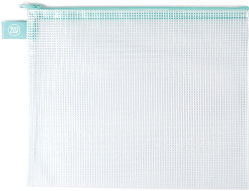 Avery Elle Zippered Vinyl Mesh Pouch-Aqua-Small - Z1901 - 811568027084