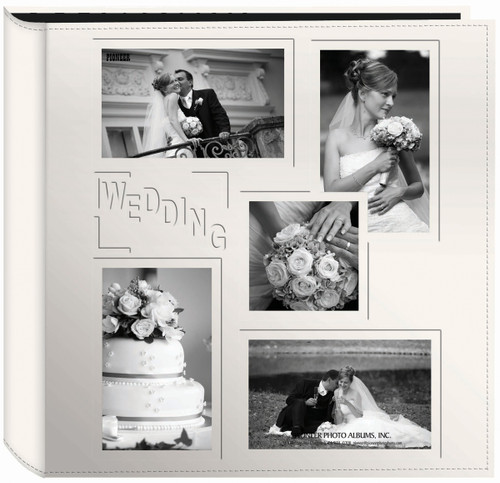 Pioneer 5-Up Sewn Embossed Collage Frame Photo Album 12"X12"-Wedding - 5COL240-OW - 023602638877