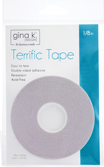Gina K Designs Terrific Tape 1/8"X27yds-Clear - 18114 - 000943181149