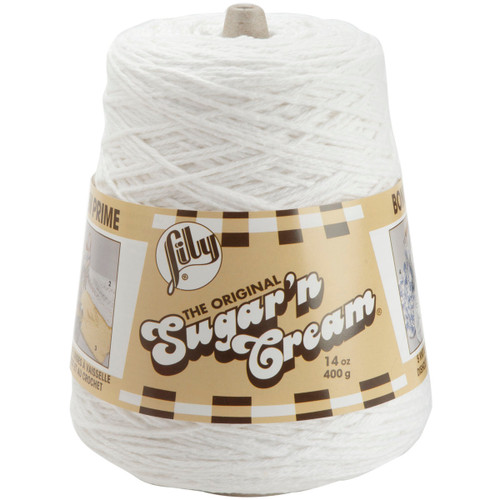 Lily Sugar'n Cream Yarn - Cones-White - 103002-02001 - 057355329034