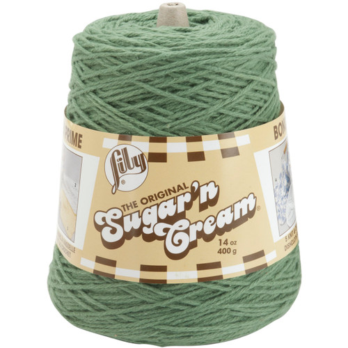 Lily Sugar'n Cream Yarn - Cones-Sage - 103002-02084 - 057355329065