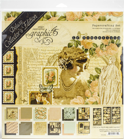 Graphic 45 Deluxe Collector's Edition Pack 12"X12"-Le Romantique G4501952 - 850004977729