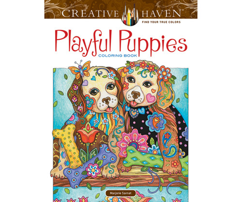 Creative Haven: Playful Puppies Coloring Book-Softcover - B6812687